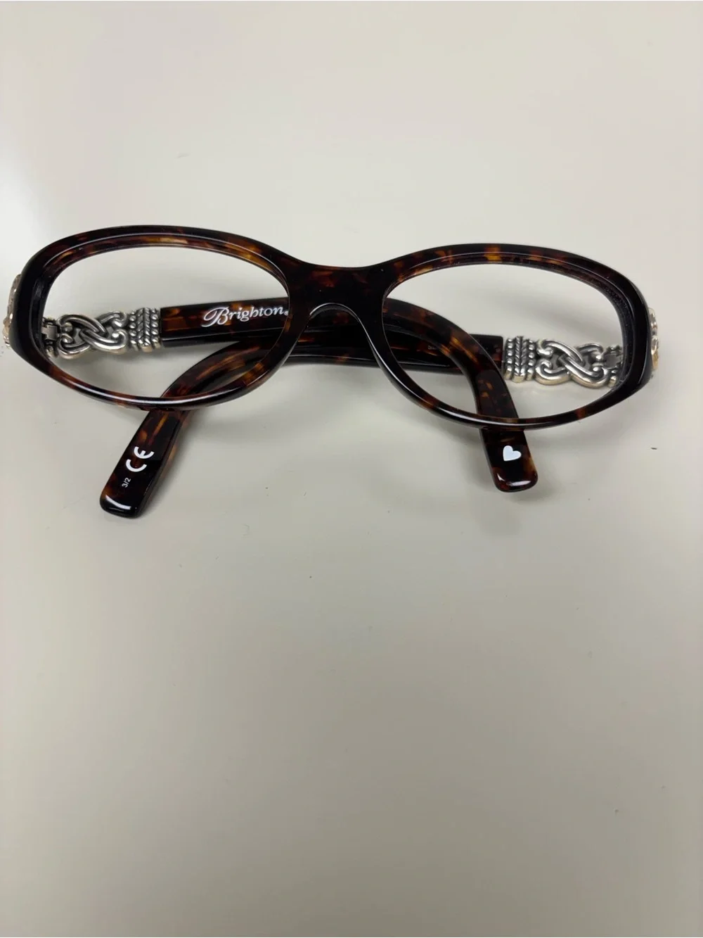 Brighton Sabrina Tortoiseshell Cat-Eye Glasses with Silver Heart Accent